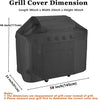 Grill Cover, BBQ Cover 58 inch,Waterproof BBQ Grill Cover,UV Resistant Gas Grill Cover,Durable and Convenient,Rip Resistant,Black Barbecue Grill Covers,Fits Grills of Weber,Brinkmann,Char-Broil etc