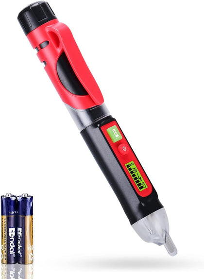 Wintact Non-Contact AC Voltage Detector Pen, Dual Range, Adjustable Sensitivity, Electricity Live/Null Wire Breakpoint Tester with Flashlight and Buzzer Beeper Alarm Indicator