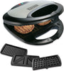 750W Sandwich Maker 2 Slot Non-Stick 3in1 Interchangable Sandwich Grill And Waffle Maker, With Indicator And Ready to Cook Lights For Quick and Easy Dishes TS2090-B5 2 Years Warranty