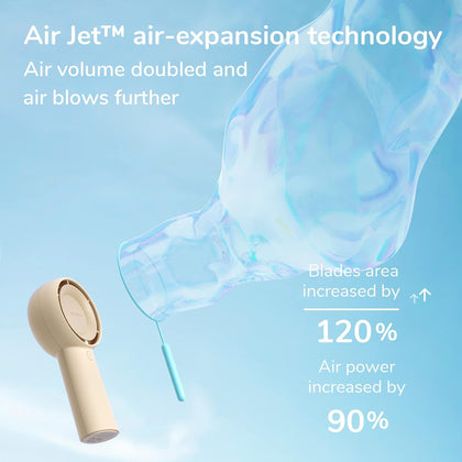 Handheld Turbo Fan [16H Max Cooling Time] Mini Portable, 4000mAh USB Rechargeable Personal, Battery Operated Small Pocket Fan with 5 Speeds for Travel/Outdoor/Home/Office - Brown