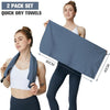 2 Pack Quick Drying Gym Towel 40x80CM Soft Microfiber Lightweight Sport Sweat Towel Perfect Travel Camping Towel Super Absorbent Ultra Compact for Gym Sport Yoga Backpacking Beach Swimming, Navy Blue