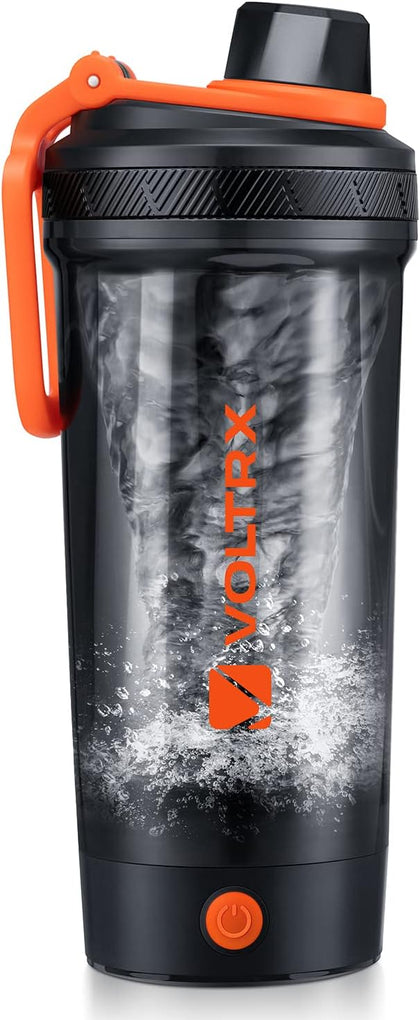 VOLTRX shaker Bottle, Gallium USB C Rechargeable Electric protein shake Mixer, Cups for protein and Meal Replacement shakes, BPA Free, Made with Tritan, 31oz, orange