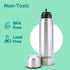 Flip Lid 1000 Thermosteel 24 Hours Hot and Cold Water Bottle with Bag, 1 Litre, Silver