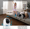 eufy Security 2K Indoor Cam Pan & Tilt, Home Security Indoor Camera, Human and Pet AI, Works with Voice Assistants, Motion Tracking, Night Vision, MicroSD Card Required, HomeBase Not Required.