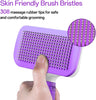 ACE2ACE Cat Brush, Dog Brush, Self Cleaning Cat Dog Slicker Brush, Pet Grooming Comb Brush for Long and Short Haired Cats Dogs, Purple