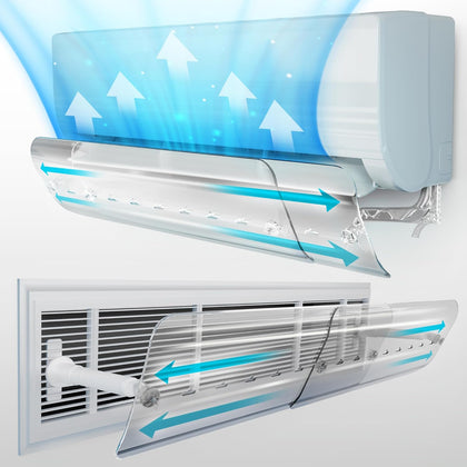 NEOBLOOM Split AC Deflector Central, AC Vent Deflector Adjustable Windshield 56-102.5 CM Central AC Air Flow Deflector, Universal All AC Split Air Conditioner Deflector, Registers, Grilles