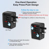 SAUNORCH Universal Travel Adapter, PD 35W 7 in 1 International Power Plug Adapter with 7.0A 4 USB-C and 2 USB-A Fast Wall Charger, Worldwide AC Outlet for US Europe UK AUS (Black+Silve
