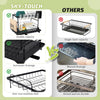 SKY-TOUCH 2 Tier Dish Drying Rack, Dish Drying Stand & Drainer, Saving Space with Swivel Drainage Spout, Utensil Holder, Cup Holder, Cutting-Board Holder and Plate Holder Stand for Kitchen Counter