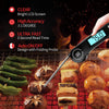 Digital Meat Thermometer, Instant Read Food Thermometer with Backlight LCD Screen, Foldable Long Probe & Auto On/Off, Meat Thermometer Probe for Kitchen, BBQ, Water, Milk, Cooking Food (Black)