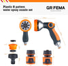 GRIFEMA GE1303-1 Garden Hose Pipe Spray Gun Set, 8 Adjustable Patterns Nozzles, High Pressure Garden Sprayer For Lawn & Garden Watering Equipment Include Hose Connectors