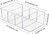 4PCS Clear Plastic Pantry Organizer with Dividers, for Pantry, Kitchen, Refrigerator, Cabinets, Snacks, Pouches