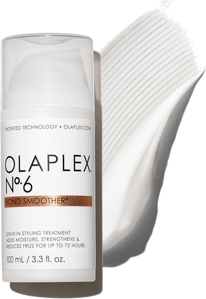 Olaplex No. 6 Bond Smoother, Leave-In Styling Hair Cream Treatment, Smooths, Conditions, & Strengthens, Frizz Control for Up to 72 Hours, For All Hair Types, 100 mL / 3.3 Fl. Oz.