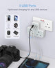 Double Plug Adaptor with 3 USB, TESSAN 2 Way Plugs Extension Multi Sockets Wall Charger Adapter, 13A UK 3 Pin Power Socket for Home, Office, Kitchen, PC