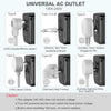 SAUNORCH Universal Travel Adapter, PD 35W 7 in 1 International Power Plug Adapter with 7.0A 4 USB-C and 2 USB-A Fast Wall Charger, Worldwide AC Outlet for US Europe UK AUS (Black+Silve