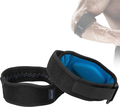 AGPTEK Elbow Tendonitis Medical Elbow Support, EVA Compression Pad for Protection from Epicondylitis on the Arm, Relieve Elbow Pain - Adjustable Non-Slip - Blue