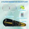 Senston Badminton Rackets Set of 2, Badminton Racquets Including Badminton Bag, 2 Badminton Shuttle, 2 Racquet Grip