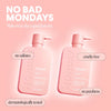 MONDAY HAIRCARE Volume Shampoo + Conditioner Set (2 Pack) 12oz Each for Thin, Fine, and Oily Hair, Made from Coconut Oil, Ginger Extract, and Vitamin E, 100% Recyclable Bottles Pink