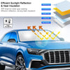 Rescien 142 * 80CM Foldable Car Windshield Sunshade, Front Windshield Reflective Sunshad with Storage Pouch, Car Front Window for Top Blocks UV Rays and Sun Heat Protection, Keeps Vehicle Cooler