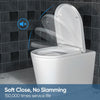 MUJIUSHI Soft Close Toilet Seat, Toilet Seats with Quick Release, Simple Top Fixing, Sturdy Anti-Bacterial Toilet Seats with Stainless Adjustable Stainless Hinges, D/U Shape White Toilet Lid Loo Seat