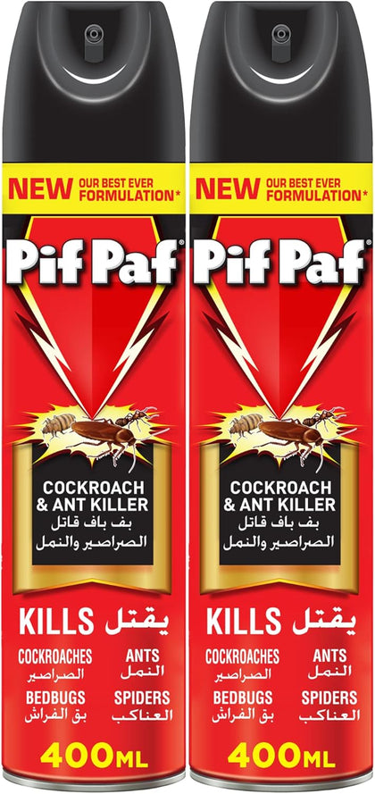 Pif Paf Cockroach & Ant Killer Spray 400 ml x2