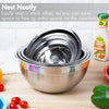 Vtopmart 7PCS Stainless Steel Mixing Bowls with Airtight Lids, Salad Bowls for Kitchen, Baking, Cooking, Meal Prep, Food Storage Organization