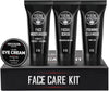 Viking Revolution - Mens Skin Care Kit - Mens Facial Care Kit - Includes (148ml Each) Rejuvenating Face Moisturiser, Microdermabrasion Facial Scrub, Foaming Cleanser & Eye Cream (30ml) - Gifts For Men