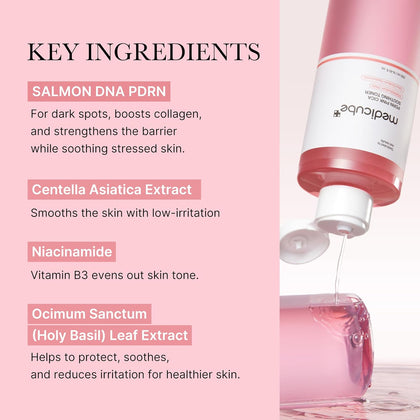 medicube Salmon DNA PDRN Pink CICA Soothing Toner I Pink Glow Toner for Skin Boosting, Soothing and Calming, Uneven Skin Tone, Peptide & Niacinamide, Korean Skin Care (250ml / 8.45 fl. oz.)