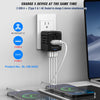 SAUNORCH Universal International Power Travel Plug Adapter, 5 in 1 European Travel Plug Adapter W/ 3.5A 2xUSB-A and 2xUSB C Wall Charger and Worldwide AC Outlet for Europe USA UK AUS Asia