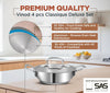 Classic Deluxe Stainless Steel Cookware Combo Set, 7Pcs |Saucepan(16cm/2.1 Litre)with Lid, Saucepot(20 cm/3.8 L), Kadai with Lid(20cm/1.8 L) & Frypan(20cm)|SAS Bottom|Induction&GasStoveFriendly