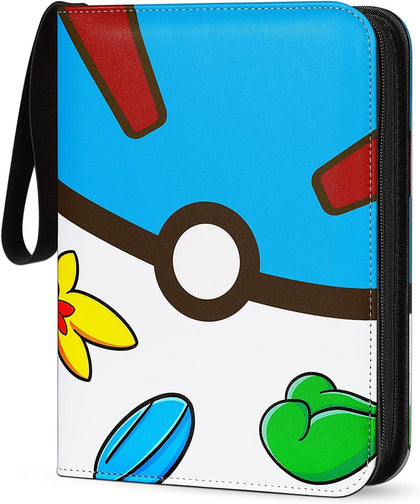 TAITAI Card Binder for Pokemon Cards Binder 4-Pocket, 400 Pockets Trading Card Games Collection Binder with Sleeves (Blue)