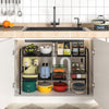 Angju Under Sink Kitchen Rack Expandable Cabinet Shelf Organizer Rack with Removable Panels for Kitchen Bathroom Storage