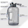 GEMFUL 3 Liter Water Bottles with Handle Motivational BPA Free Big Jugs for Fitness Man
