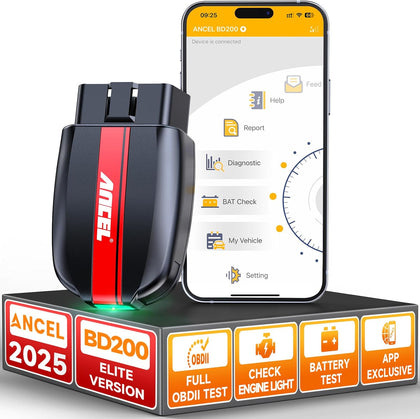 ANCEL BD200 OBD2 Scanner Bluetooth, Code Reader for Vehicles & Check Engine Diagnostic Scan Tools with Battery Test, Exclusive App On iOS & Android, Wireless OBDII Adapter Works for 1996 & Newer Cars