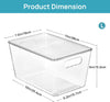 Vtopmart 4 Pack Clear Stackable Storage Bins with Lids, Plastic Organizer Boxes with Handle for Pantry, Perfect for Kitchen, Fridge, Cabinet, Closet, Bathroom Organization, Large