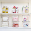 Vtopmart 4 Pack Clear Stackable Storage Bins with Lids, Plastic Organizer Boxes with Handle for Pantry, Perfect for Kitchen, Fridge, Cabinet, Closet, Bathroom Organization, Large