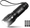 Lepro LED Torch Battery Powered, Small Bright Flashlight, Adjustable Focus, Water Resistant Pocket Torch, Lightweight Hand Torch for Power Cut, Camping, Dog Walking, Gifts for Kid Dad Men