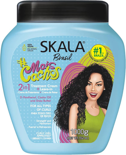 SKALA Mais Cachos for Hair Type 3Abc - 2 in 1 Treatment Conditioner Cream and Styling Cream 35.2Oz