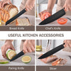 19-Piece Cooking Utensils Set With Heat Resistant Silicone Spatulas, 6 Sharp Knives, and 2 Cutting Boards (Black)