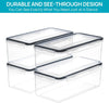 4 PCS 3.2L Airtight Food Storage Container with Lids, Plastic Container Boxes for Pasta Organizer, BPA Free House Kitchen Pantry Organization and Storage