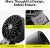 JISULIFE Handheld Fan Life7,2024 Powerful Portable Fan with LED Display[19.5Hrs Max Cooling]5000mAh,150°Folded,5 Speeds,Lanyard; 3-IN-1 Hand/Desk/Neck Fan,Travel Essentials Gifts for Women,Men(Black)