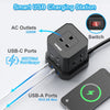 TOPREK Cube Extension Lead with USB Slots, 5 Way Power Strip with 5 AC Outlet 4 USB (20W PD3.0 Fast Charger) 1 Switch, 2M Extension Cord, 3250W/13A, UK Power Strip for Desk Home Office Travel