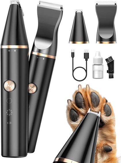 oneisall 2 Speed Cat Clippers, Cordless Small Cat Trimmer, Low Noise for Trimming Dog's Hair Around Paws, Eyes, Ears, Face, Rump-Black