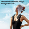 HandFan 5000mAh Portable Neck Fan, Bladeless Wearable Personal Fan, Rechargeable Neckband Fan, Max 21H Working Time, Hands Free, Headphone Design, 4 Speeds, for Travel, Hiking, Outdoors (Black-a)