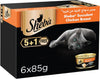 Sheba Cat Food Succulent Chicken Breast Can, from Natural Chicken Plus Essential Vitamins and Minerals, this Sheba Wet Food is Made with a Grain Free Formula Suitable for Sensitive Cats, Pack of 6x85g
