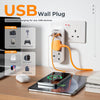 TESSAN Multi Plug Extension with 3 USB, Double Plug Adaptor Multi Plug Extension, 2 Way Double Plug with USB C Fast Charger Plug, Slim Multiple Plug Socket AE for Kitchen, Office, School Supplies