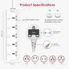PEGANT 5 Way 5M Power Extension Cord 5 Universal Outlets Electrical Strip UK Plug 5 Meters Cable 250V 2500W Surge Protector (5 Way 5M)