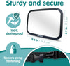 Onco Baby Car Mirror - Peace of Mind to Keep an Eye on Baby in a Rear Facing Child seat - Premium Black Frame