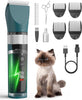 oneisall Cat Clippers for Matted Fur, 5-Speed Quiet Cordless Cat&Dog Grooming Clippers for Long Hair,IPX6 Waterproof Dog Clippers Trimmer Shaver for Dogs Cats Animals