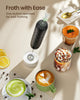 Rechargeable Milk Frother, Handheld Electric Foam Maker Detachable Stainless Steel Whisk Drink Mixer Foamer Mini Blender for Matcha, Lattes, No Stand, LunaFro Mini (Black)