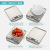 Digital Food Scale, High Precision Kitchen Scale, Measures in Grams and Ounces for Cooking and Baking, 5 Units with Tare Function, Stainless Surface (Batteries Included) - Silver